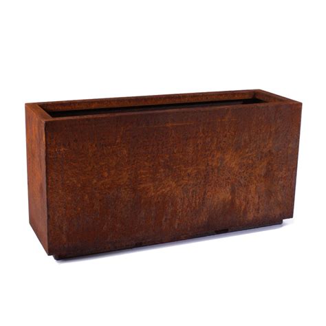 veradek corten long box planter